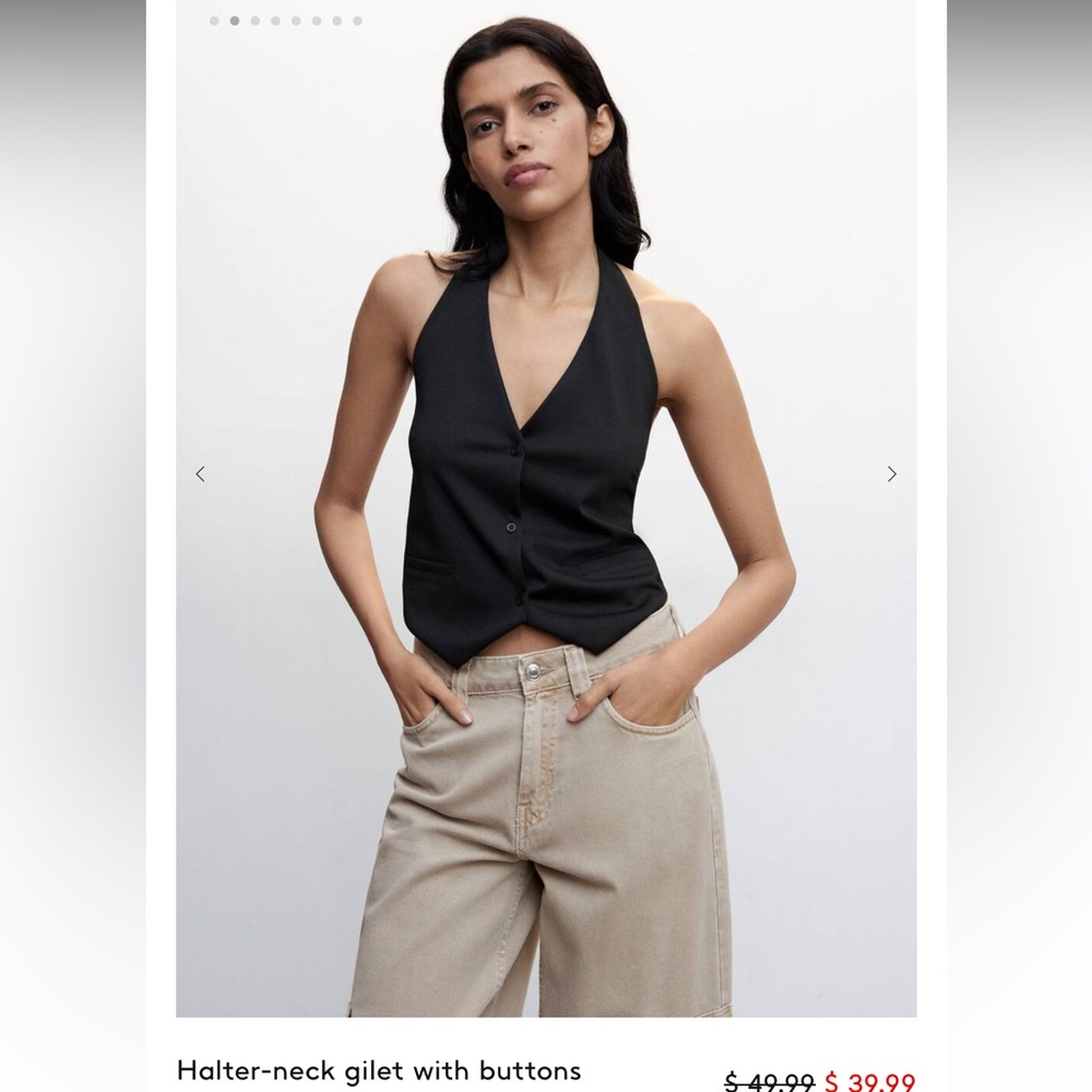 Brand new (with tags) halter vest with buttons